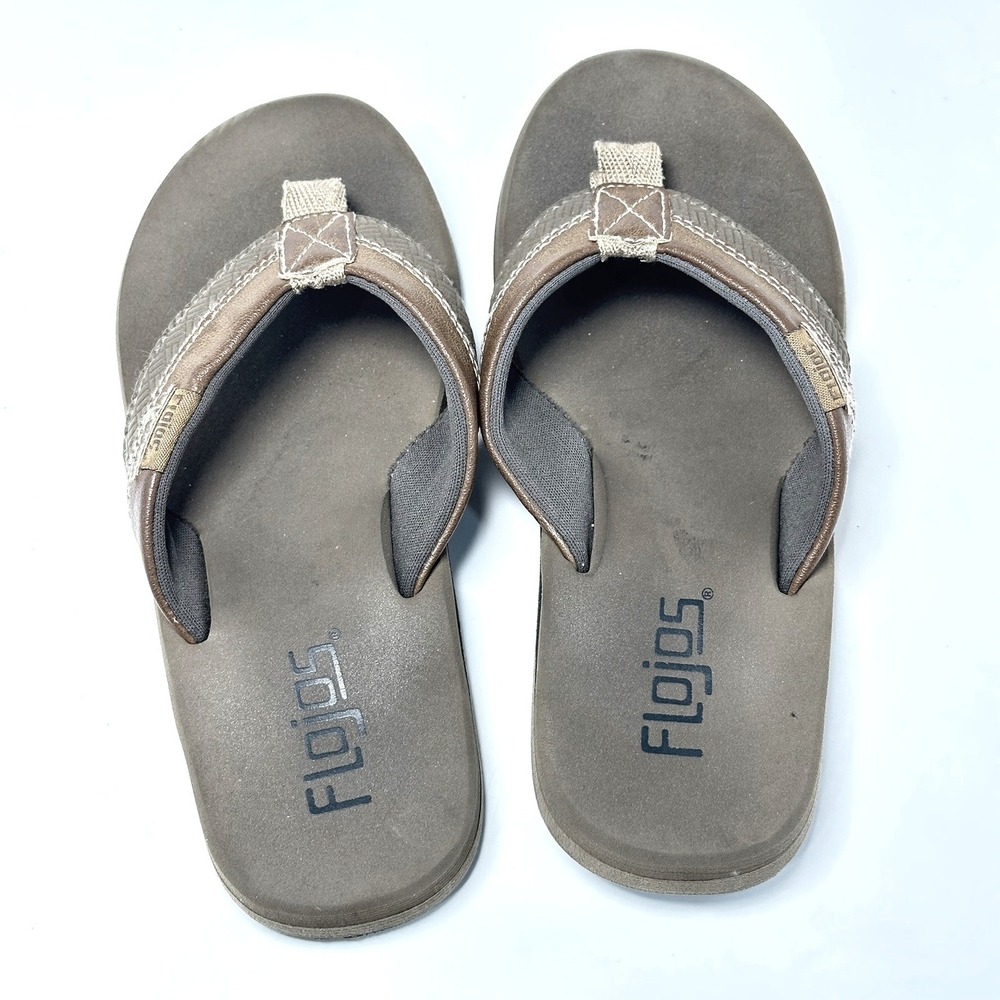 Flojos Kids Brown Thong Flip Flop Sandals Size 1/2 Beach Summer Casual